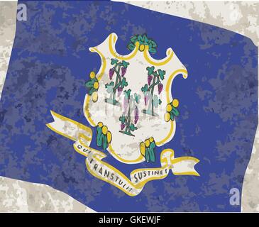 Bandiera del Connecticut Grunge Illustrazione Vettoriale