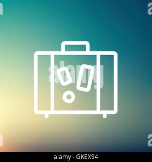 Bagagli di viaggio thin line icona Illustrazione Vettoriale