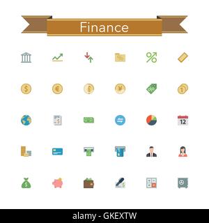 Finanziare le icone di Piana Illustrazione Vettoriale