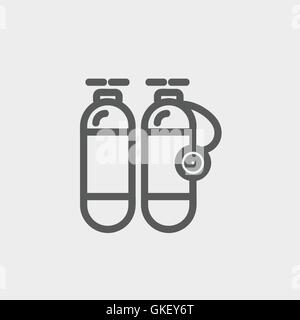 Serbatoio di ossigeno thin line icona Illustrazione Vettoriale
