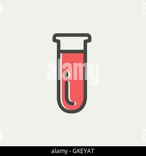 Provetta thin line icona Illustrazione Vettoriale