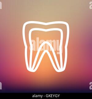 Dente molare thin line icona Illustrazione Vettoriale