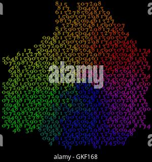 Abstract vettore colorati di numeri - sfondo Illustrazione Vettoriale