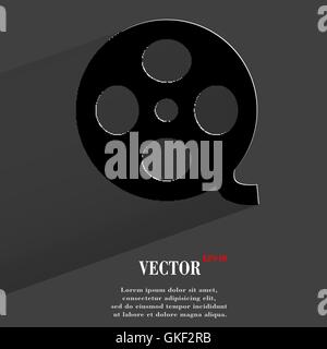 Film. Appartamento moderno web pulsante con lunga ombra e lo spazio per il tuo testo. Illustrazione Vettoriale