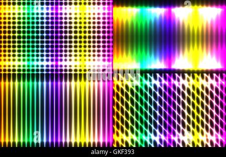Impostare lo spettro astratta sfondo scuro brillantini colorati. con lo spazio per il tuo testo. Illustrazione Vettoriale