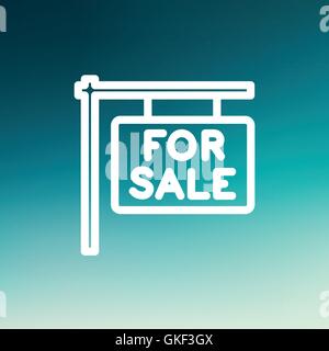 Per targhetta vendita thin line icona Illustrazione Vettoriale