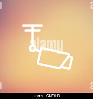 Antenna sul tetto sottile Icona di linea Illustrazione Vettoriale