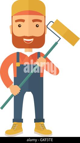 In piedi un detergente per vetro Illustrazione Vettoriale