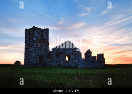 Knowlton Chiesa, boschi, Dorset, England, Regno Unito Foto Stock