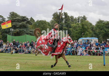 Torneo di giostre con cavalieri di Arkley presso il Palazzo di Blenheim Foto Stock