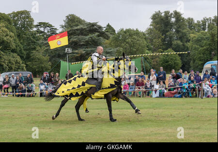 Torneo di giostre con cavalieri di Arkley presso il Palazzo di Blenheim Foto Stock