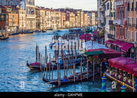 Canal Grande vicino al Ponte di Rialto, Venezia, Veneto, Italia. Foto Stock