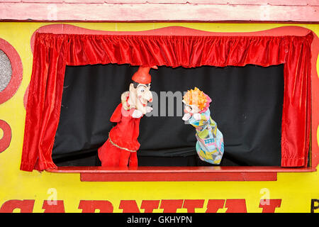 Punch e judy mostra nel Regno Unito Foto Stock