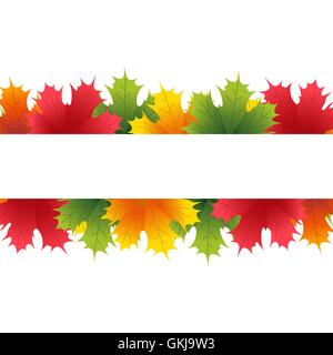 Autunno foglie di acero con banner bianco Illustrazione Vettoriale