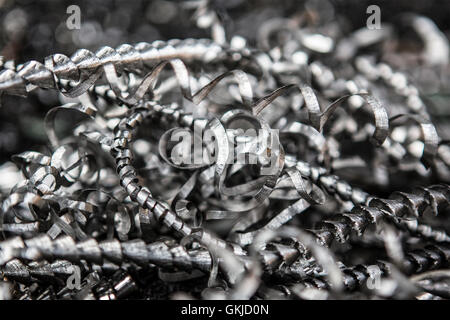 Pila di trucioli di metallo Foto Stock