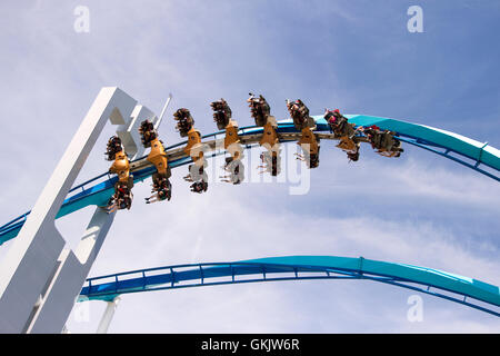 Terrificante ride a Cedar Point Foto Stock