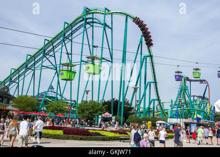 Terrificante ride a Cedar Point Foto Stock