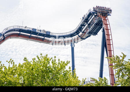 Terrificante ride a Cedar Point Foto Stock