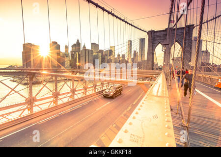 Stati Uniti d'America, New York New York City, il Ponte di Brooklyn Foto Stock