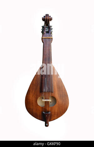 Greco strumento musicale bouzouki isolato su bianco Foto Stock