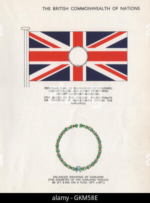 BRITISH FLAG. I governatori di colonie, protettorati & territori. Garland 1958 Foto Stock