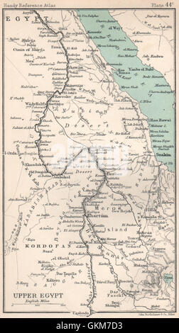 Alto Egitto. Valle del Nilo. Il Sudan. Mar Rosso. Bartolomeo, 1904 Mappa antichi Foto Stock