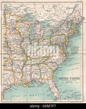 Stati Uniti Eastern Division. Stati Uniti d'America. Bartolomeo, 1904 Mappa antichi Foto Stock