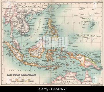 Est Indiano Arcipelago. Filippine Indonesia. Le Indie orientali olandesi, 1904 Mappa Foto Stock