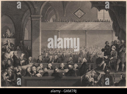 Chiesa di Scozia Assemblea Generale nel 1783. Scots Kirk. Presbiteriano, 1840 Foto Stock