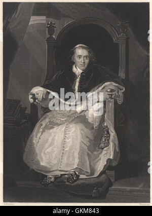Il Romano Pontefice (Papa Pio VII). La Chiesa cattolica, antica stampa 1840 Foto Stock