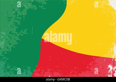Benin bandiera Grunge Illustrazione Vettoriale