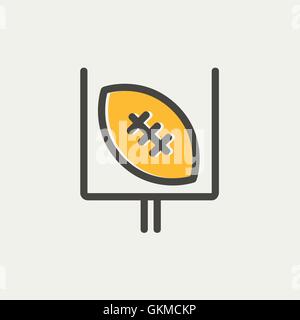 Poster di calcio thin line icona Illustrazione Vettoriale