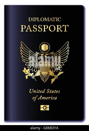 Stati Uniti d'America passaporti diplomatici Illustrazione Vettoriale