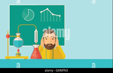 Insegnante di scienze in laboratorio. Illustrazione Vettoriale