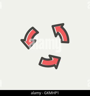 Replay thin line icona Illustrazione Vettoriale