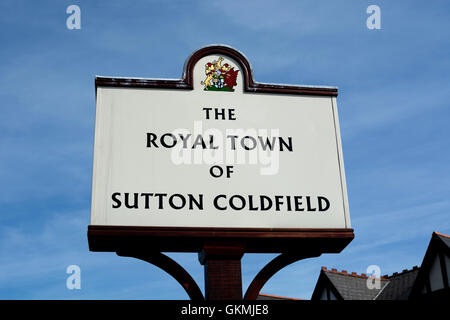 La città reale di Sutton Coldfield segno, Birmingham, Regno Unito Foto Stock