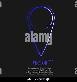 Mappa puntatori. Appartamento moderno pulsante web e lo spazio per il testo Illustrazione Vettoriale