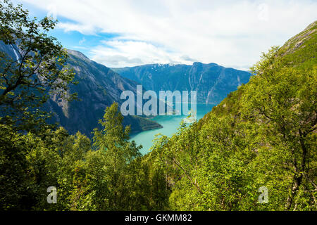 Bellissimo Fiordo Hardanger in Norvegia in estate Foto Stock