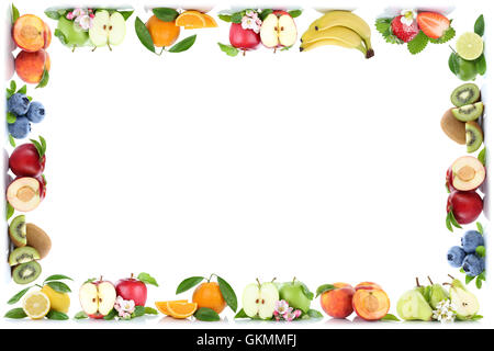 Frutti di colore arancione apple mele arance telaio con copyspace spazio copia Foto Stock