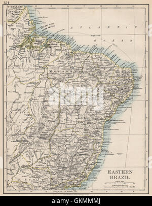 Est del Brasile. Bahia Minas Gerais Pernambuco Marabhao. JOHNSTON, 1903 Mappa Foto Stock