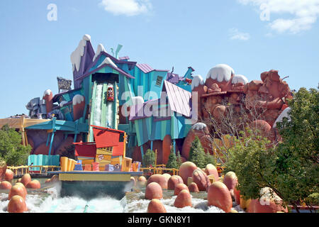 Orlando, Florida. Marzo 29th, 2007. Dudley Do-Right's Ripsaw cade nell'isola di avventura all'Universal Orlando Resort. Foto Stock