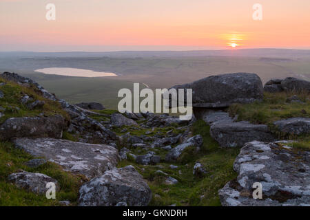 Tramonto dalla cima del roughtor su Bodmin Moor Foto Stock