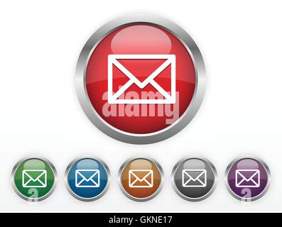 La cassetta postale di posta elettronica fare clic su push mail icona messaggio ufficio stampa illustrazione di comunicazione aziendale della cassetta postale Illustrazione Vettoriale