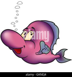 Pesce illustrazione vettore cartoon ridere risate ridere twit risatina sorriso sorridente risate Illustrazione Vettoriale