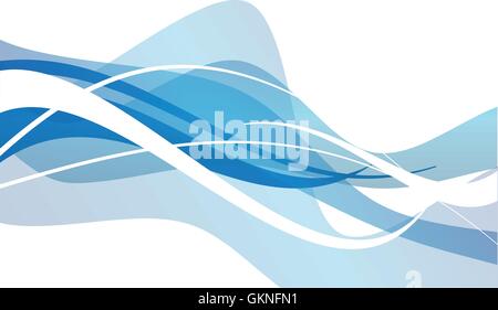 Onde blu onda sfondo astratto sfondo bianco acqua blu design brochure eco arte grafica Illustrazione Vettoriale