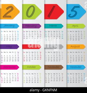 Planner mese mesi organizzatore data risalente a conoscere anni anno di calendario di calandra di colore blu Illustrazione Vettoriale