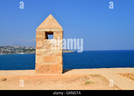 La città di Rethymno Grecia vista dalla Fortezza rocca landmark Foto Stock