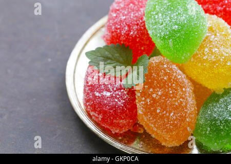 Colori luminosi di frutta fatta in casa jujube marmellata Foto Stock