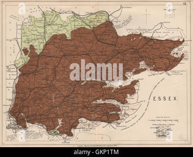 ESSEX mappa geologica. STANFORD, 1913 Foto Stock