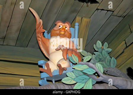 Orlando, Florida. 9 febbraio 2006. Il gufo in molte avventure di Winnie the Pooh ride nel Magic Kingdom, il Walt Disney World Foto Stock